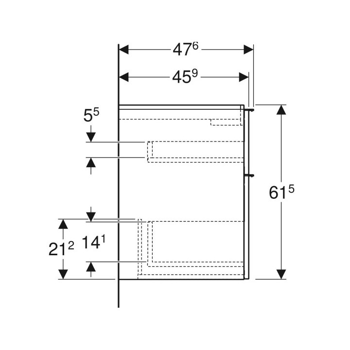 Szafka pod umywalkę Geberit iCon, z dwoma szufladami