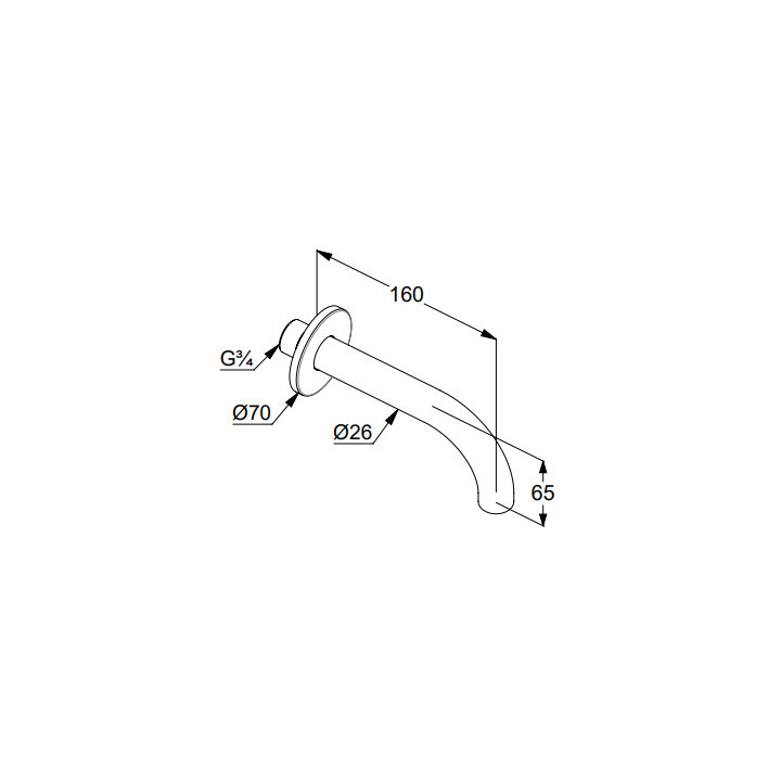 Wylewka wannowa, KLUDI BOZZ - Biały mat