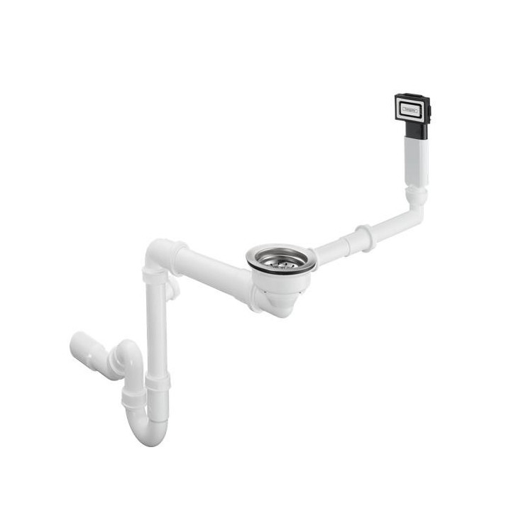 Manualny komplet odpływowy Hansgrohe D14-10, z przelewem, stal szlachetna