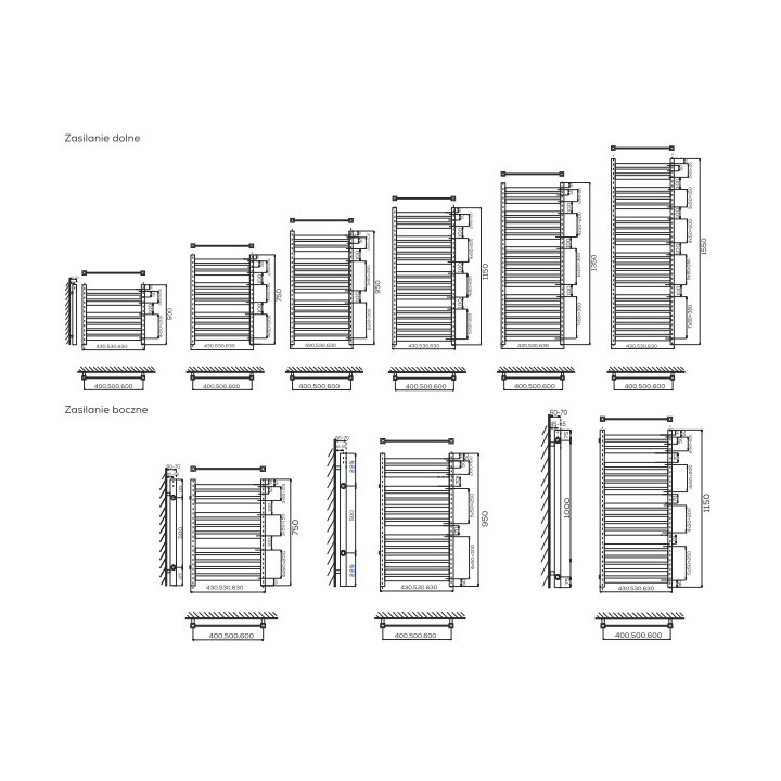 Grzejnik Komex Lena, 115x43 cm - Biały