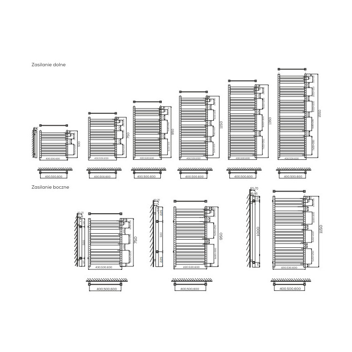 Grzejnik (zasilanie boczne), Komex Lena, 75x53cm - Biały