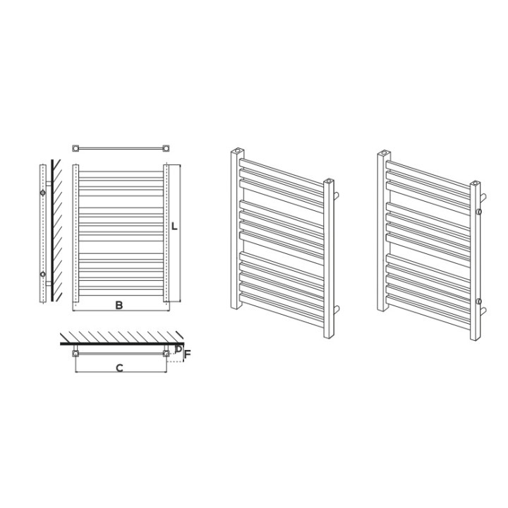 Grzejnik (zasilanie boczne), Komex Lena, 95x53cm - Biały