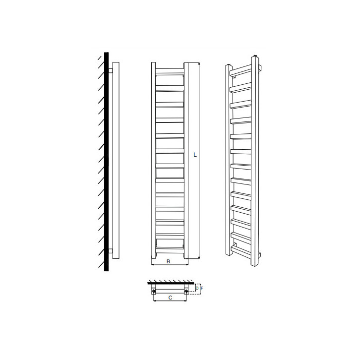 Grzejnik, Komex Inez, 165x25cm - Biały