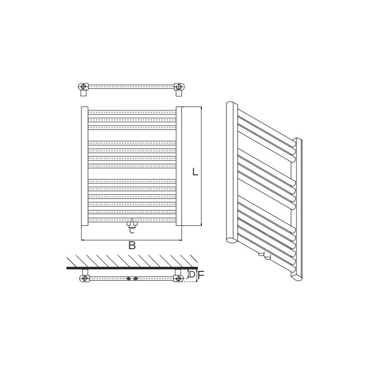 Grzejnik, Kaja ZDC, 48x45cm - Biały