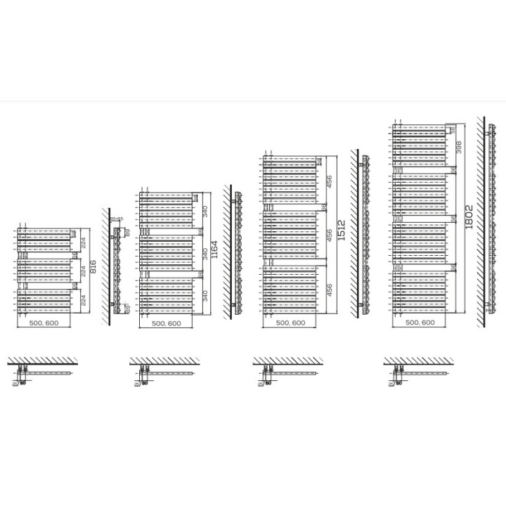 Grzejnik, Komex Esme, 151,2x60cm - Biały