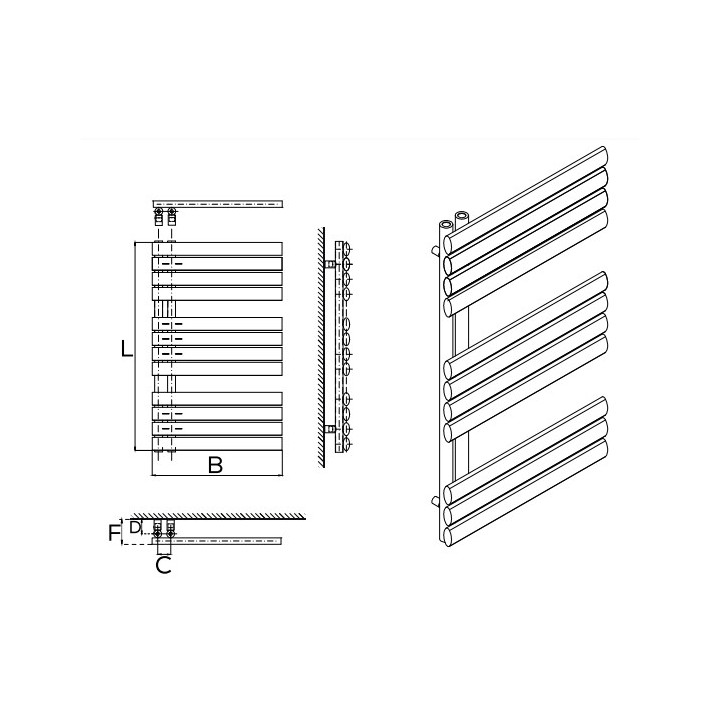 Grzejnik, Komex Esme, 180,2x60cm - Biały