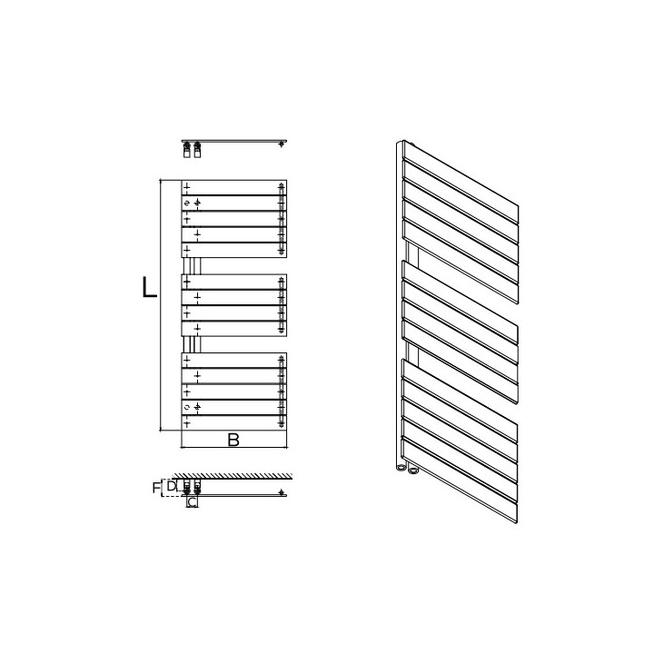 Grzejnik, Komex Elwira, 149,5x70cm - Biały