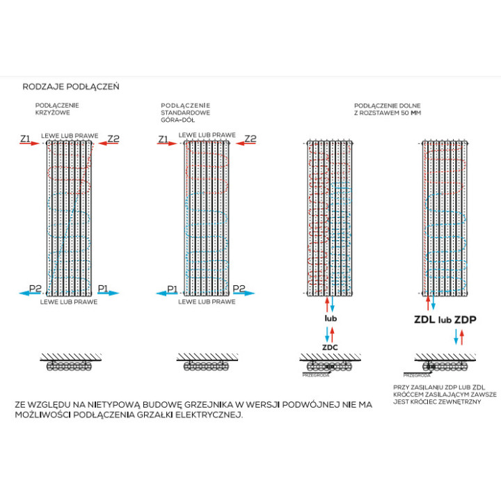 Grzejnik, Komex Rene podwójny, 60x41cm - Biały