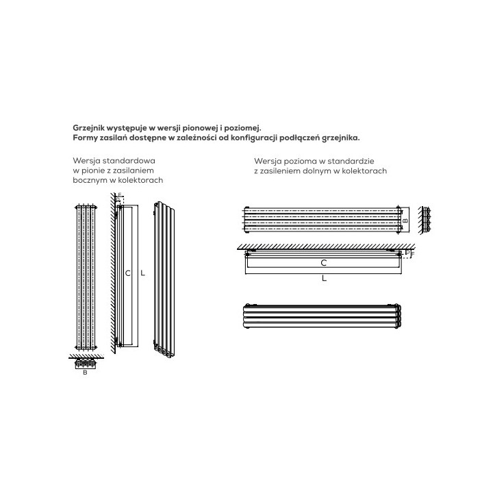 Grzejnik, Komex Rene podwójny, 100x41cm - Biały