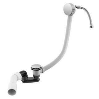 Zawór Clic-Clac do wanny z wylewką do napełniania, syfonem i lampką ostrzegawczą, Bruma Modelo - Chrom