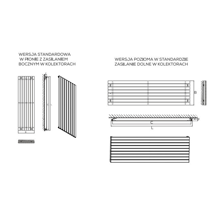 Grzejnik, Komex Victoria pojedynczy, 200x89,5cm - Biały