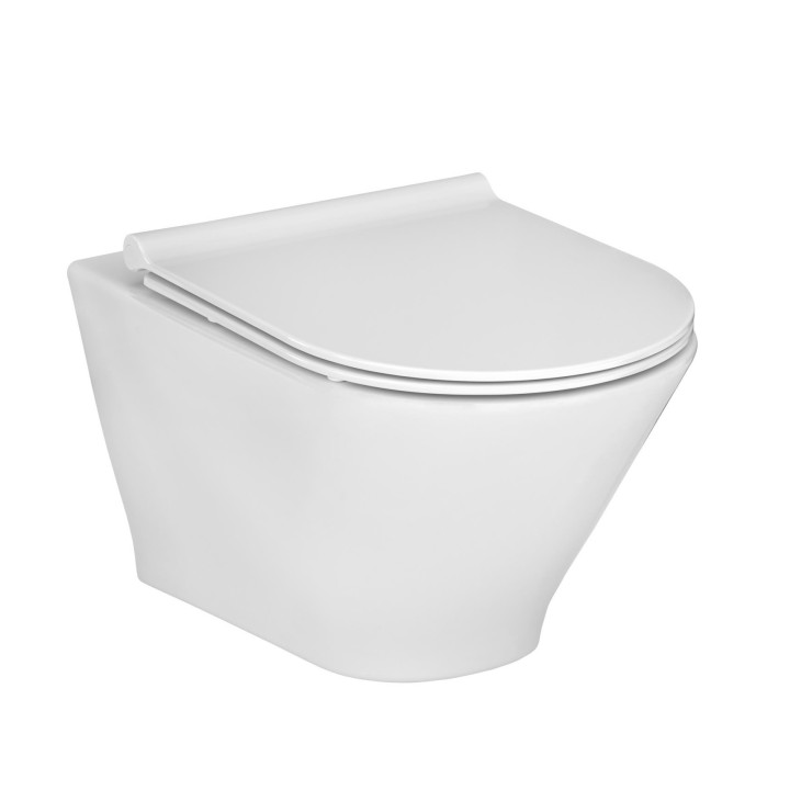 Miska podwieszana WC Roca Gap Rimless Round, 54x35,5cm, bez kołnierza - biała