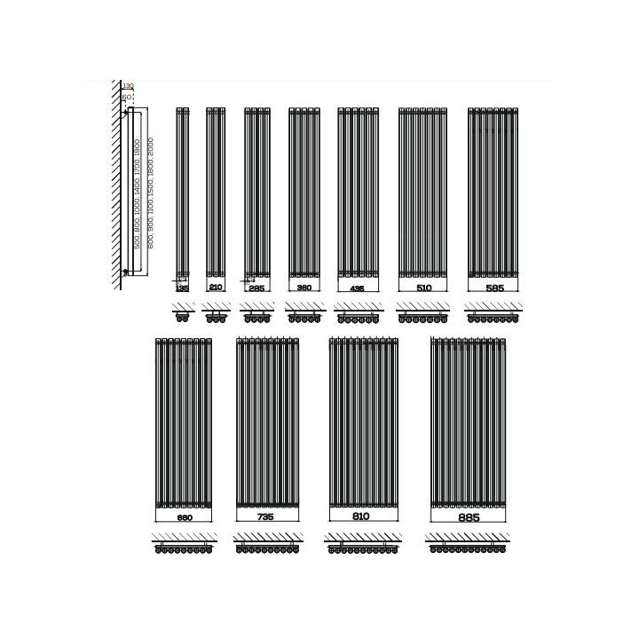 Grzejnik, Komex Wulkan, 150x58,5cm - Biały