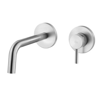 Bateria umywalkowa podtynkowa, zintegrowana, Paffoni Rubinetterie Light - Stal szczotkowana