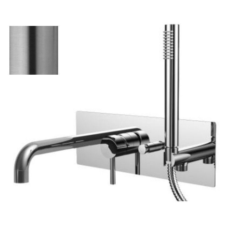 Bateria wannowa podtynkowa, Paffoni Stick - Stal szczotkowana 