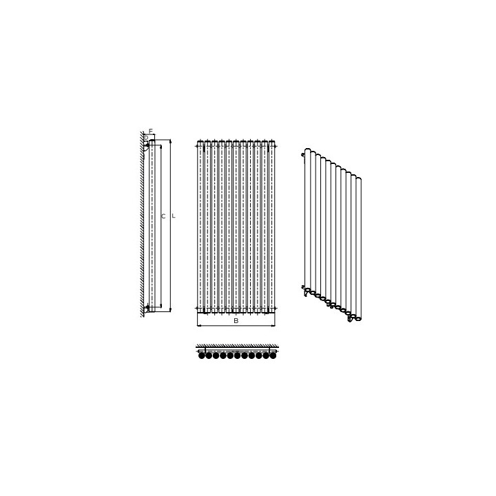 Grzejnik, Komex Wulkan, 200x66cm - Biały