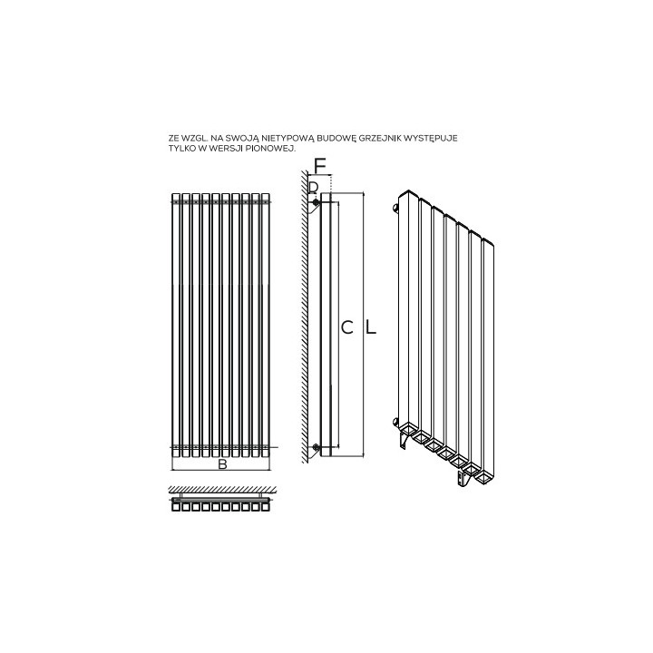 Grzejnik, Komex Wezuwiusz, 90x43,5cm - Biały
