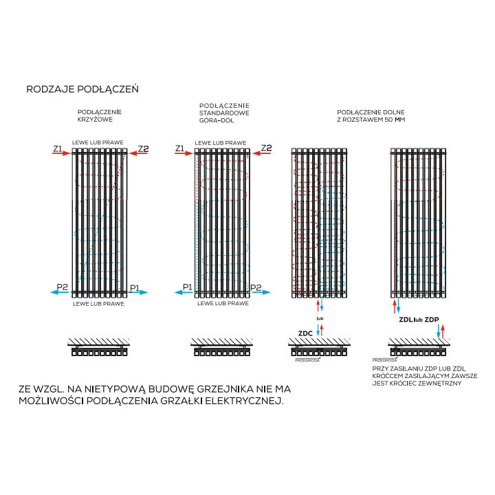 Grzejnik, Komex Wezuwiusz, 110x36cm - Biały