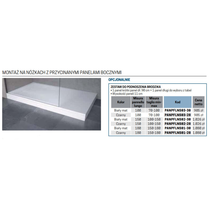 Brodzik 150x80cm, Novellini Novosolid - Czarny 