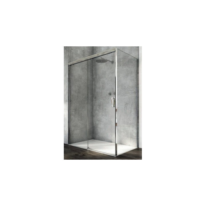 Drzwi rozsuwane dwuczęściowe 200x120cm, SanSwiss Cadura - Szkło przezroczyste/złoty