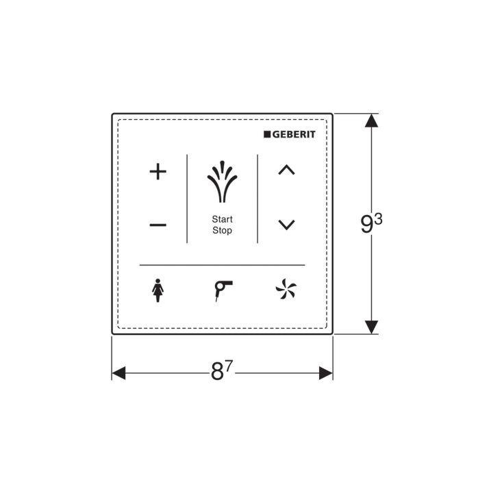 Ścienny panel sterujący do Geberit AquaClean Sela, biały