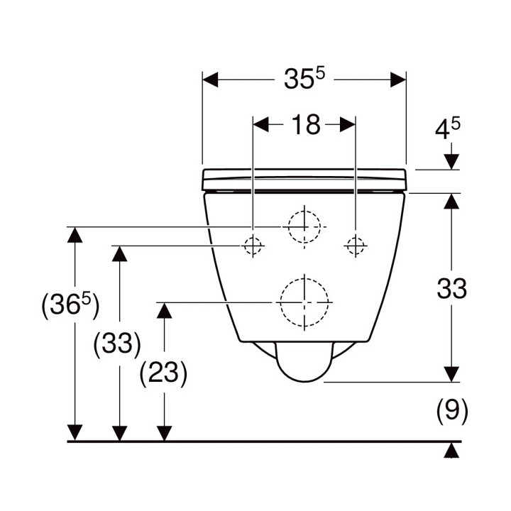 Zestaw wiszącej miski WC, lejowa, ukryte mocowania, Rimfree, z deską sedesową, z pokrywą przykrywającą siedzisko, Geberit Smyle 