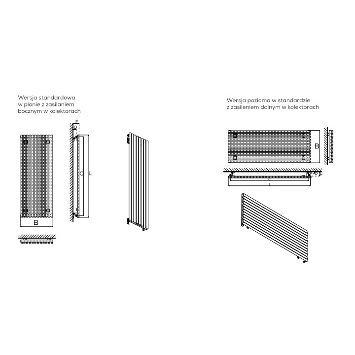 Grzejnik, Komex Iga Pojedyncza, 120x59 cm - Biały