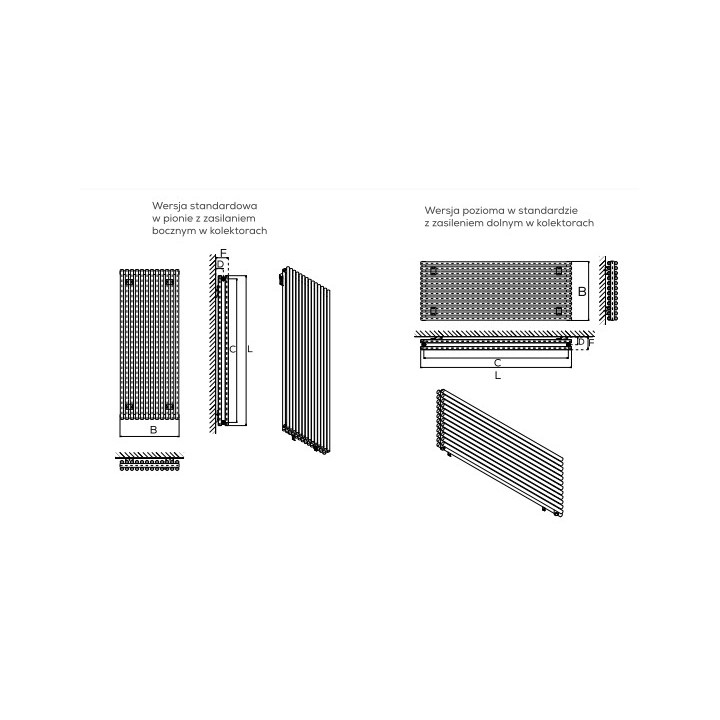 Grzejnik, Komex Iga Podwójna, 150x31 cm - Biały