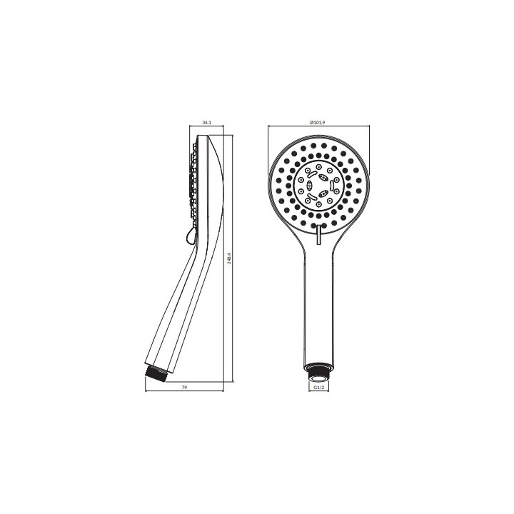 Rączka prysznicowa, Omnires Yosemite - Złoty szczotkowany