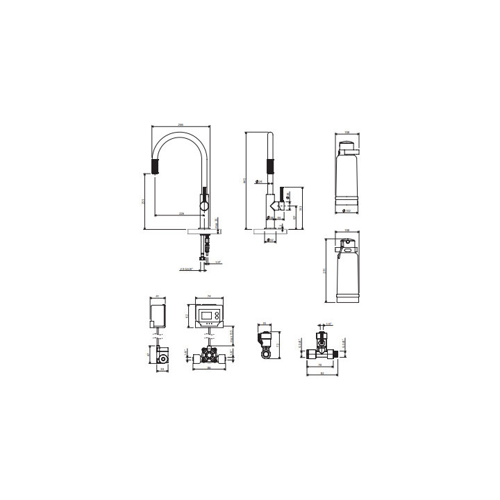 Bateria kuchenna z zestawem filtrującym, Omnires Switch - Miedź szczotkowana