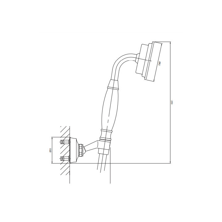 Zestaw prysznicowy punktowy, Omnires Armance - Mosiądz szczotkowany