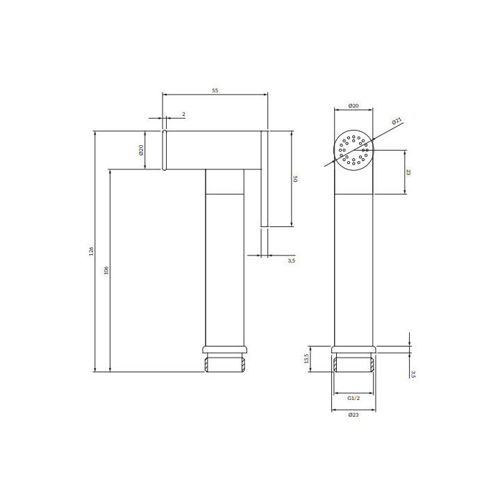 Rączka bidetowa, Omnires Bidetta - Złoty szczotkowany