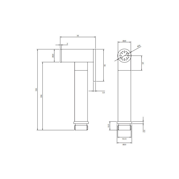 Rączka bidetowa, Omnires Bidetta - Miedź szczotkowana