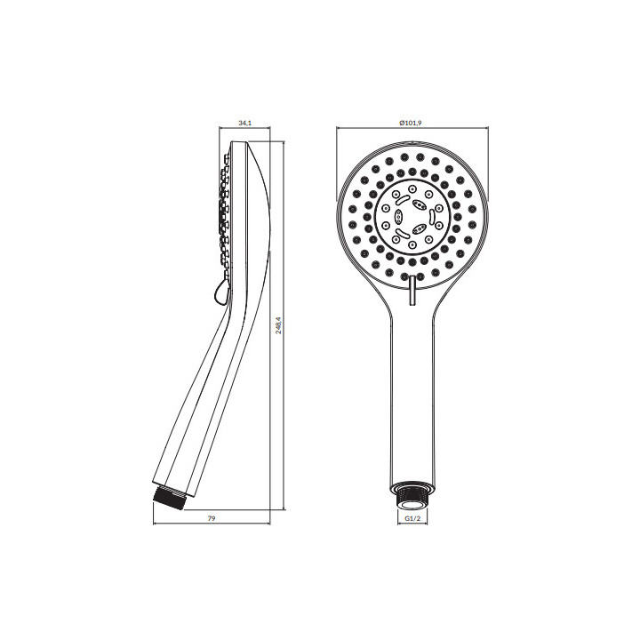 Rączka prysznicowa, Omnires Yosemite - Mosiądz szczotkowany