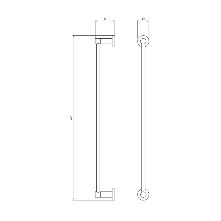 Wieszak na ręcznik, 40 cm, Omnires Modern Project - Mosiądz szczotkowany 