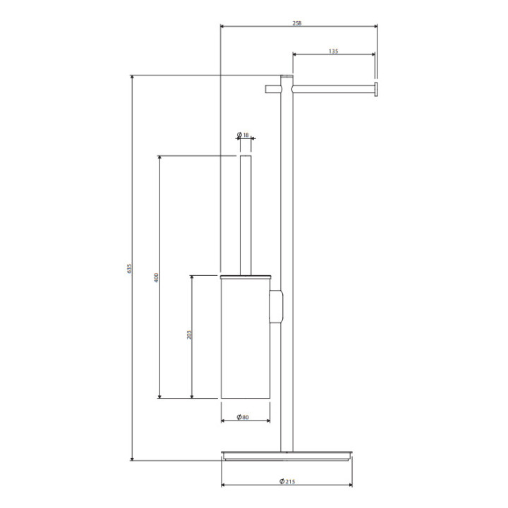 Stojak na papier i szczotkę toaletową, Omnires Modern Project - Antracyt