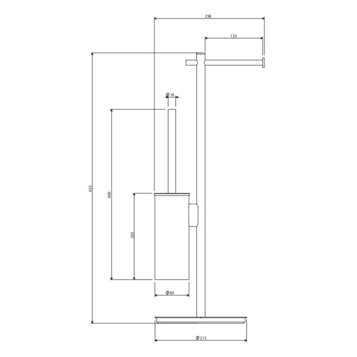 Stojak na papier i szczotkę toaletową, Omnires Modern Project - Złoty