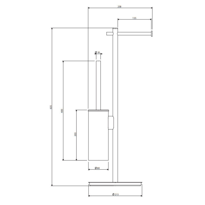 Stojak na papier i szczotkę toaletową, Omnires Modern Project - Grafit