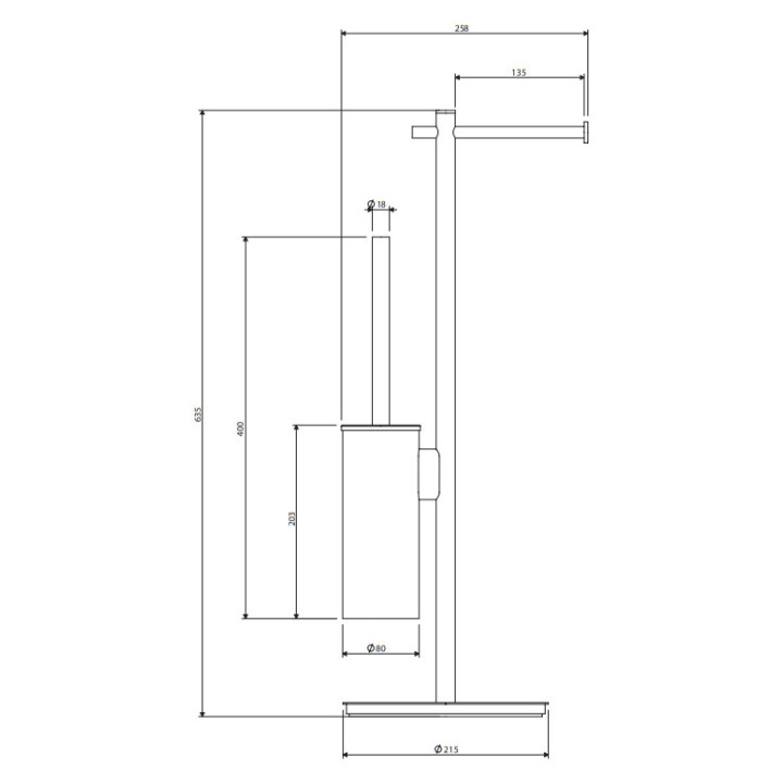 Stojak na papier i szczotkę toaletową, Omnires Modern Project - Nikiel