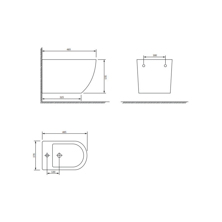 Bidet wiszący, 49x37 cm, Omnires Ottawa - Biały mat