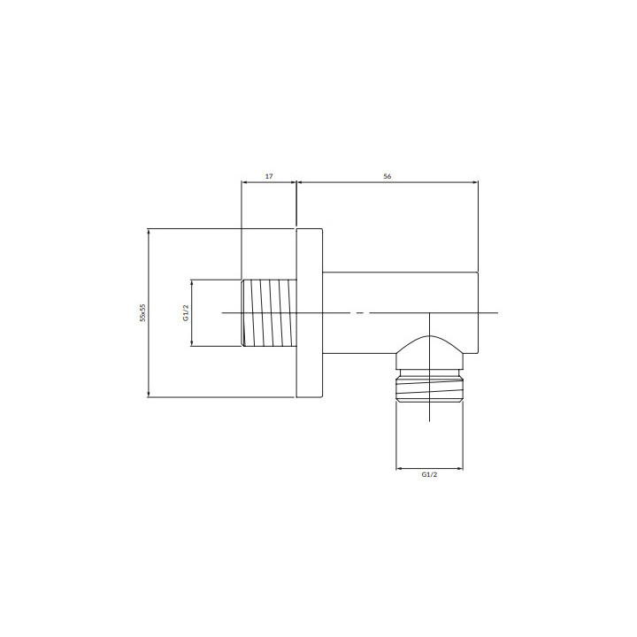 Przyłącze kątowe, Omnires - Mosiądz szczotkowany