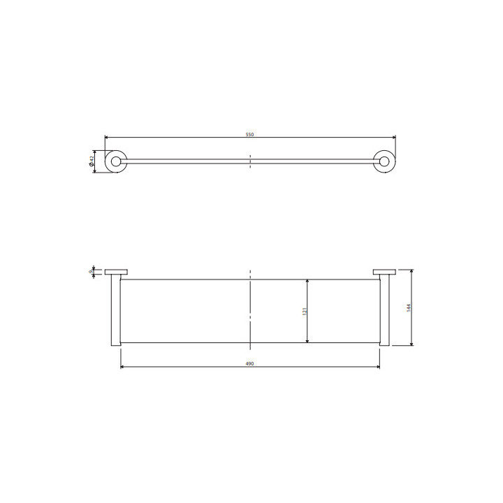 Półka szklana, Omnires Modern Project - Antracyt