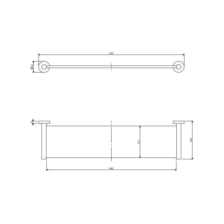 Półka szklana, Omnires Modern Project - Złoty szczotkowany