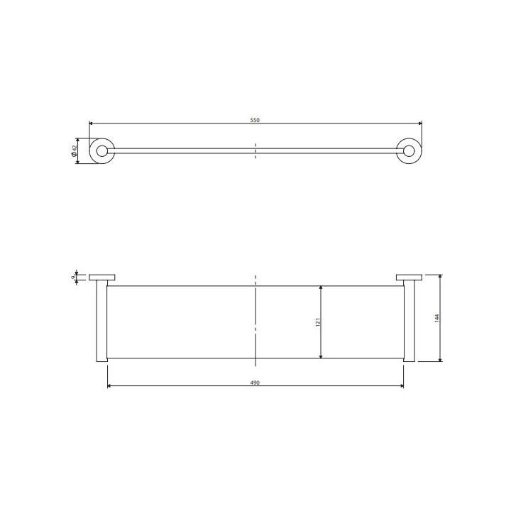 Półka szklana, Omnires Modern Project - Grafit