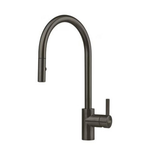 Bateria z wyciąganą wylewką Franke MYTHOS PULL-OUT - czarna stal szlachetna