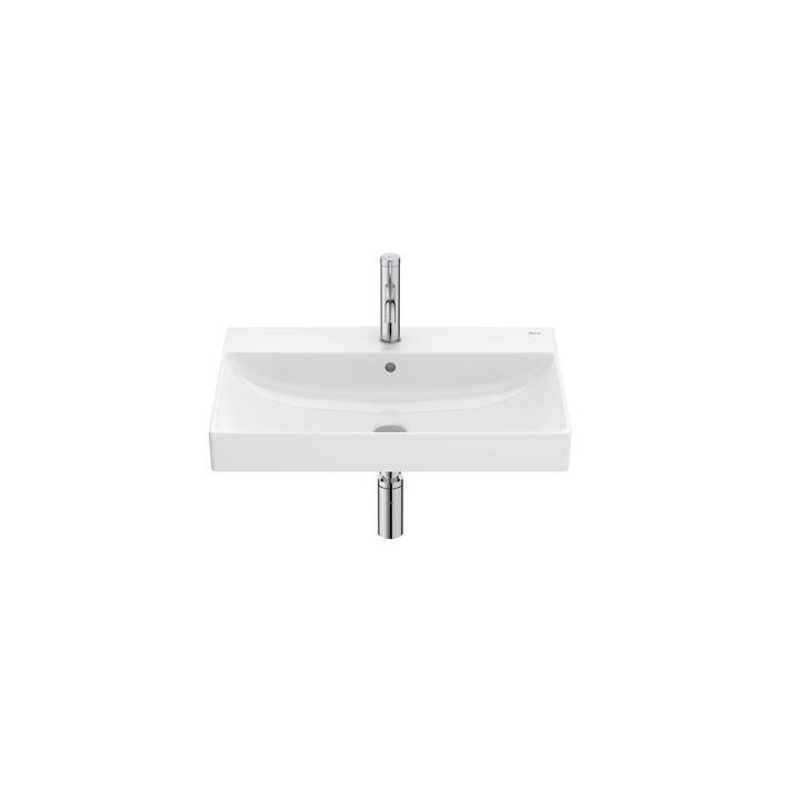 Mała umywalka ścienna 50 cm Compacto FINECERAMIC®, Roca Ona - S0 - SUPRAGLAZE 