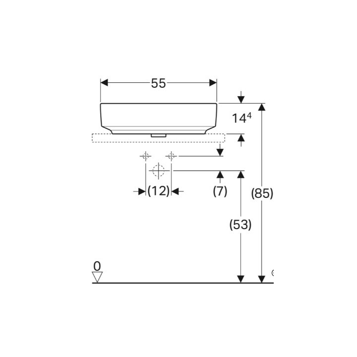 Umywalka nablatowa, Geberit VariForm - Biały / KeraTect