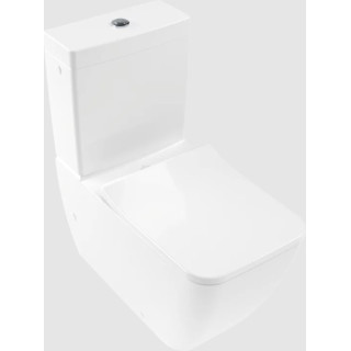 Miska WC lejowa do WC-kompaktu bez kołnierza wewnętrznego, stojący, Villeroy & Boch Venticello - Weiss Alpin CeramicPlus