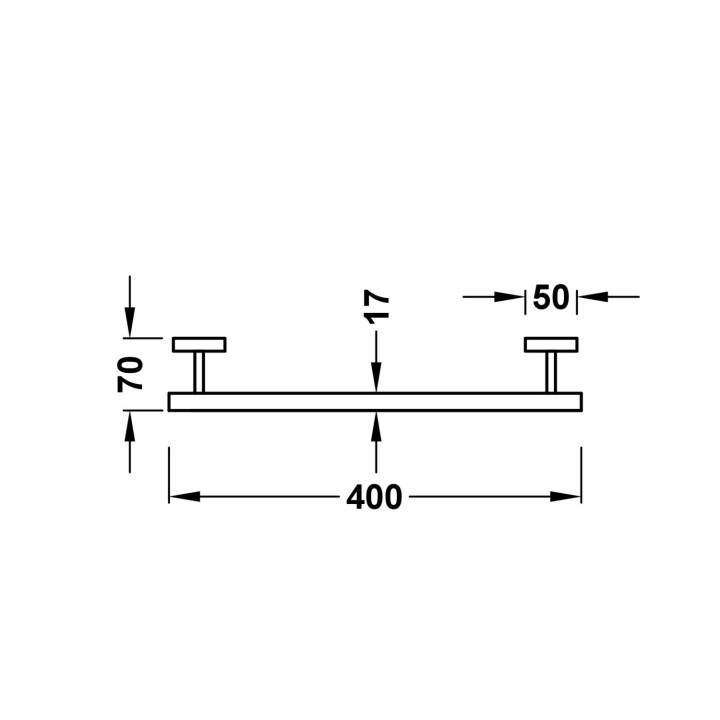 Haczyk na ręcznik 40 cm, Tres Accesorios Banyo - Czerń Matowa