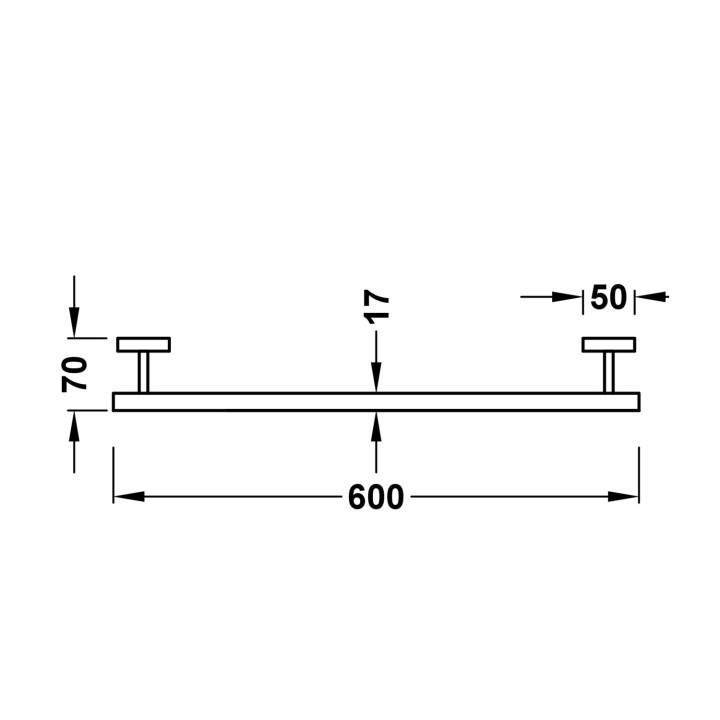 Haczyk na ręcznik 60 cm, Tres Accesorios Banyo - Chrom